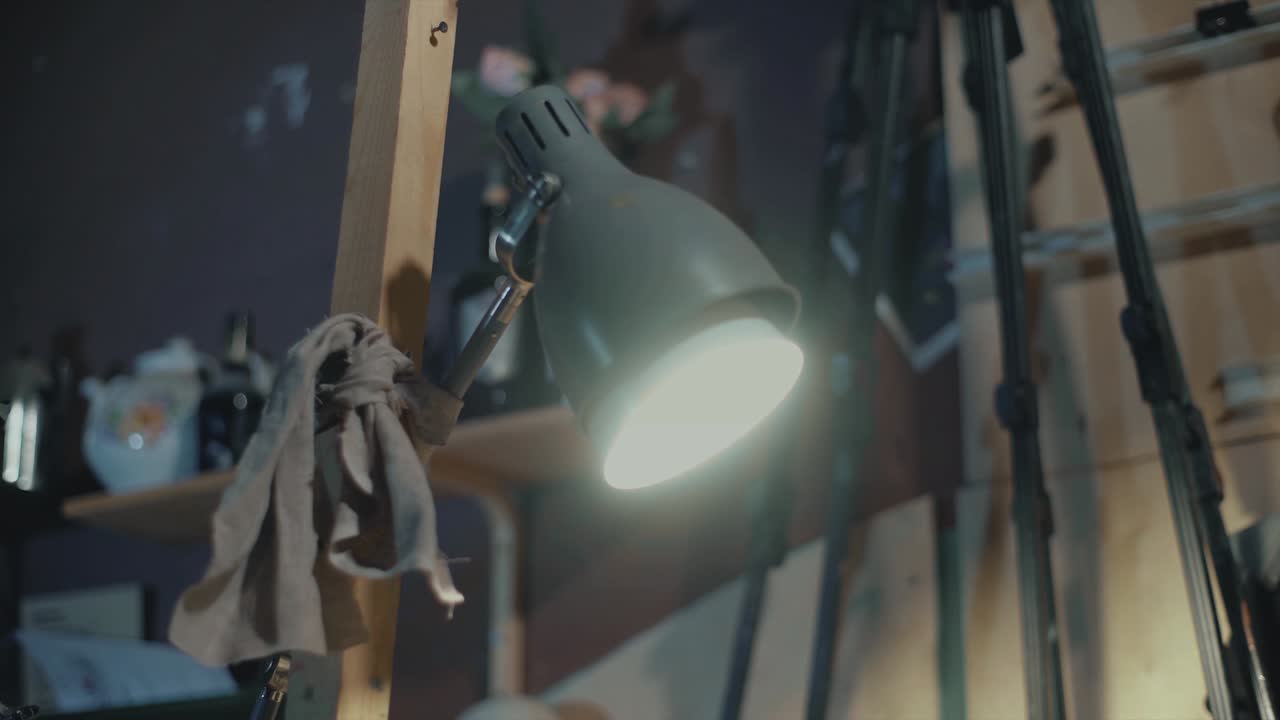 사진 스튜디오 의 빈티지 책상 램프