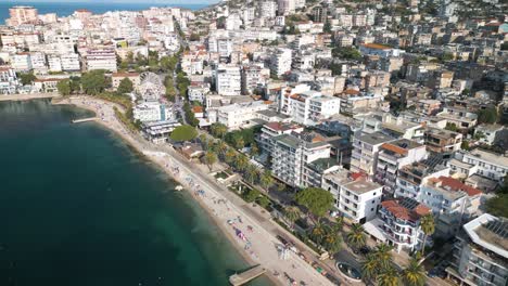 Beautiful-Drone-Flight-Above-Saranda,-Albania