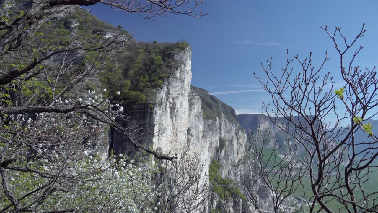 View of part of the Italian Alps between Mezzocorona and Roverè della Luna, Trentino, Italy