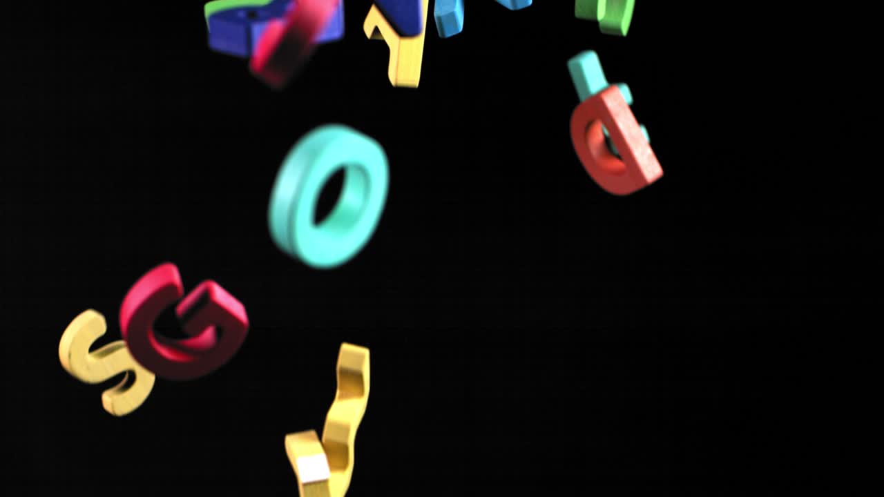 las letras de colores que caen