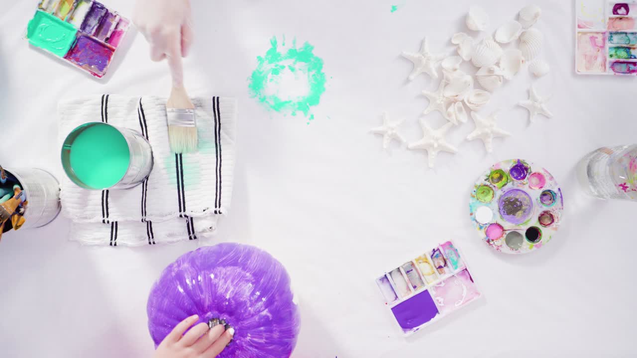 pintura de calabaza artesanal con pintura acrílica