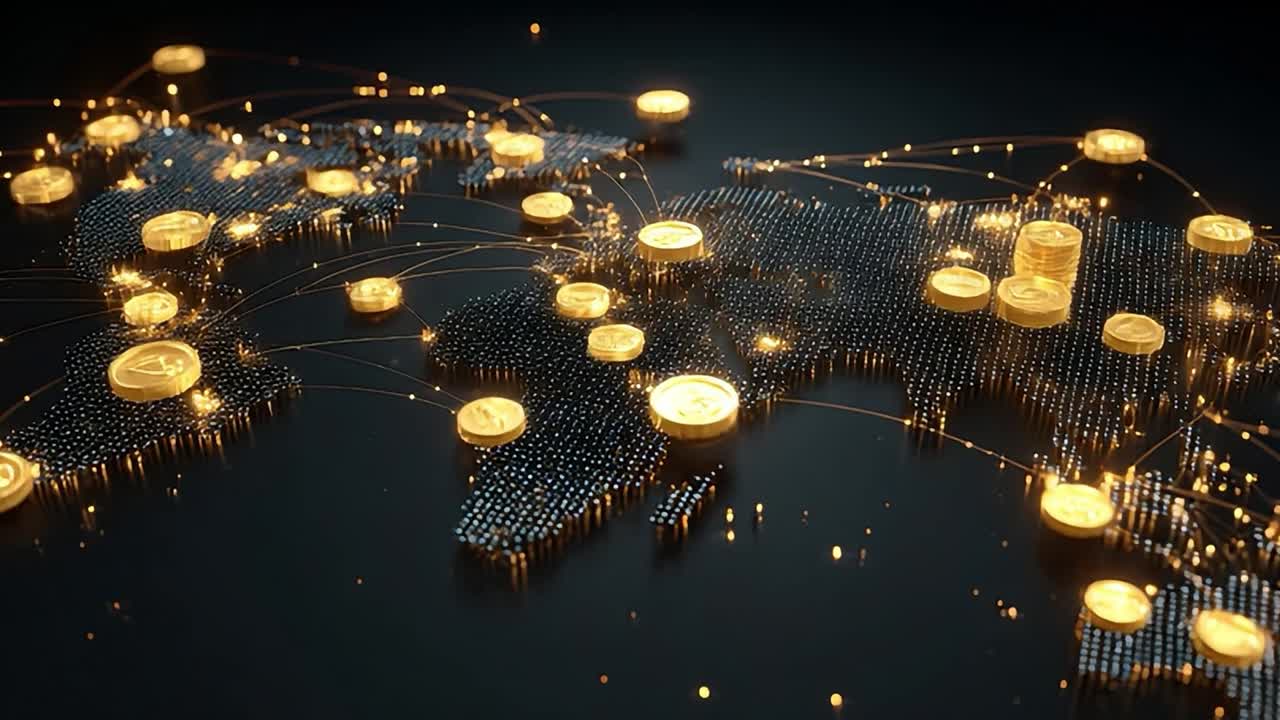 Reti globali di criptovalute che connettono mercati e utenti in tutto il mondo.