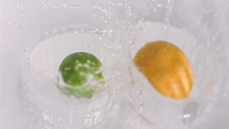 fruit falling into water in super slow motion