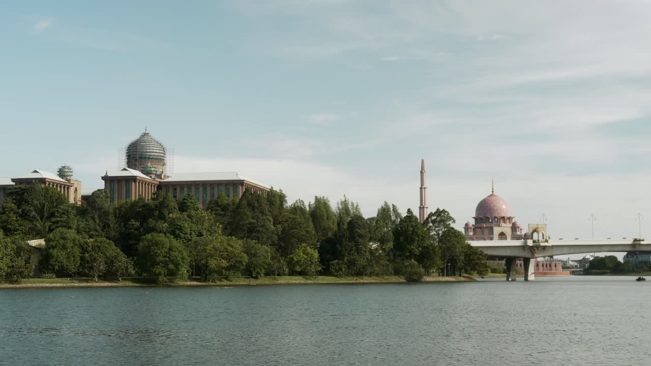 View of Putra Mosque and Putra Perdana complex under renovation in Putrajaya Malaysia
