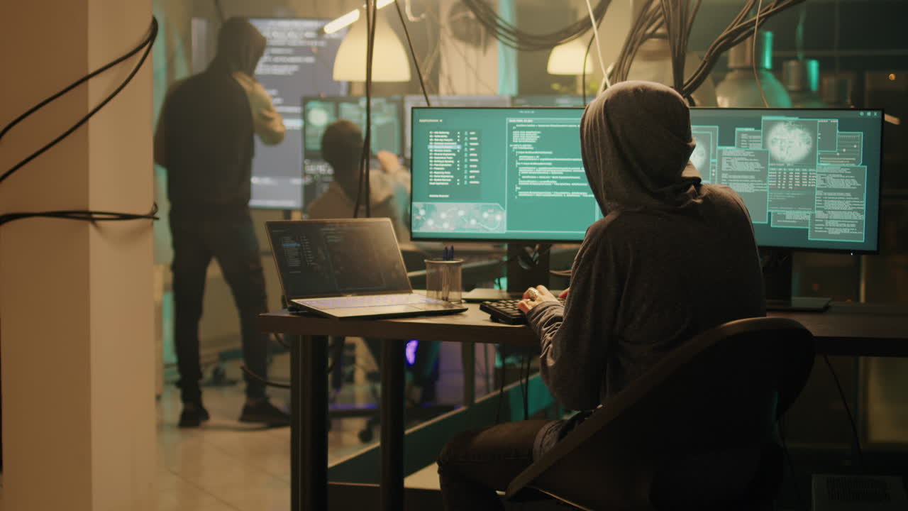 Hackers in a Dark Room Coding