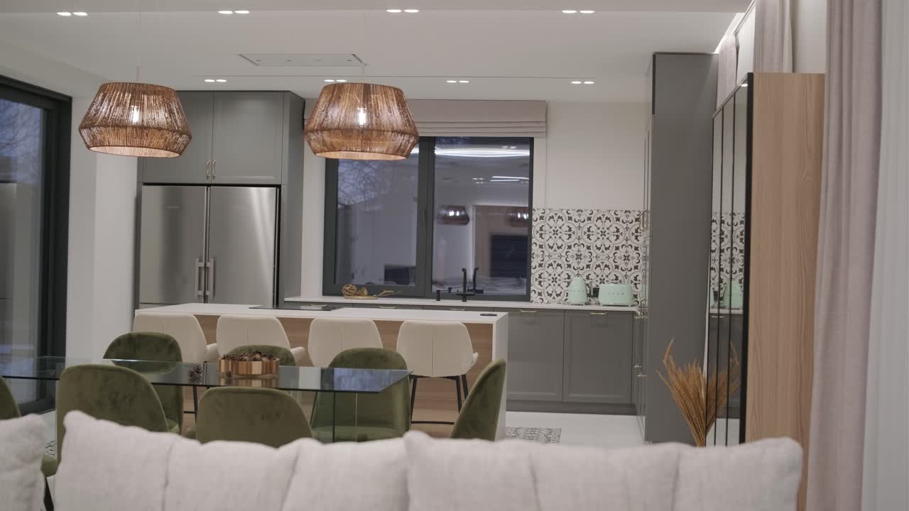 video de diseño y decoración de habitaciones interiores moderno estilo minimalista sala de estar y comedor apartamento estudio.