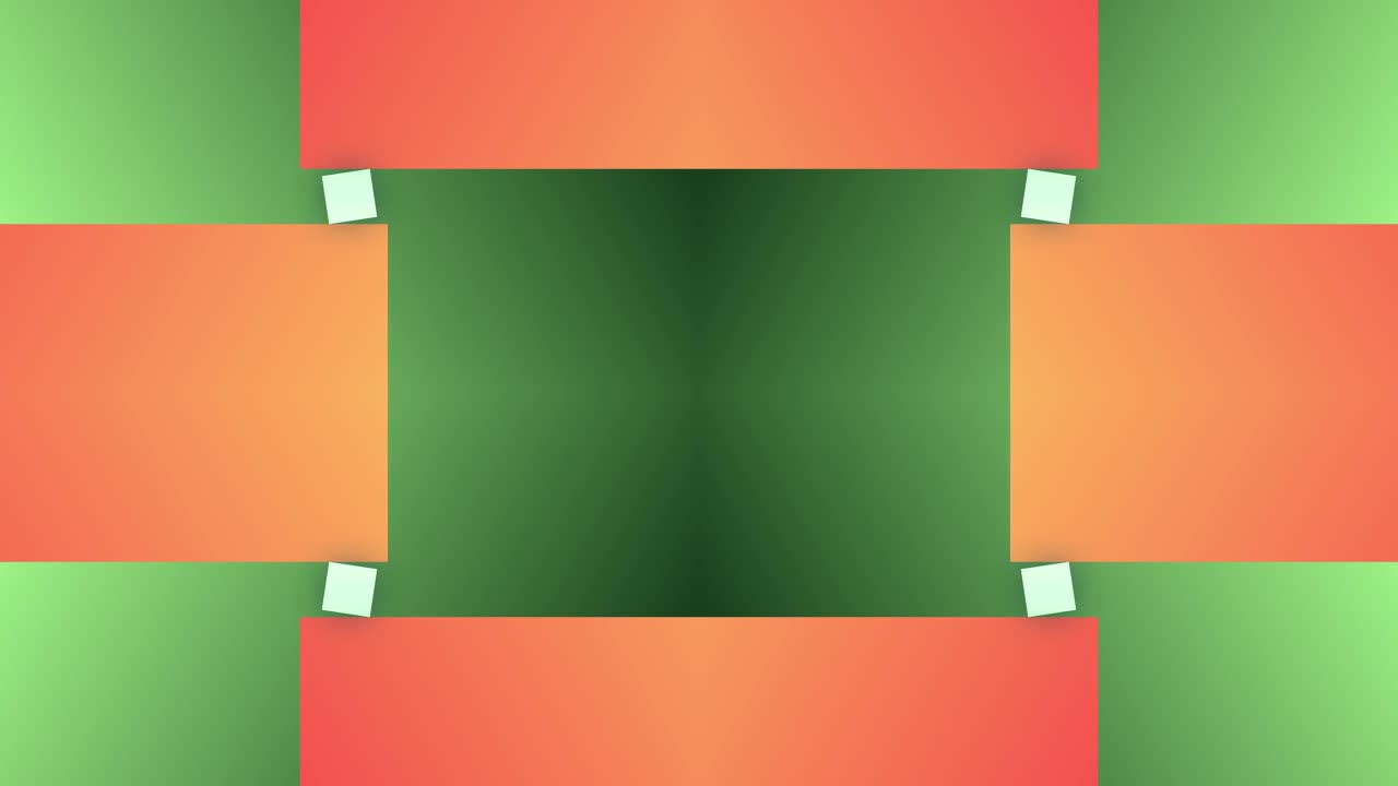 bloque rectángulo lineal forma cuadrada animación sin costuras movimiento fondo superposición de espejo geométrico color naranja verde