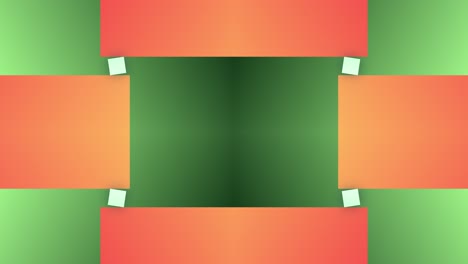 Bloquear-Lineal-Rectángulo-Cuadrado-Forma-Perfecta-Animación-Movimiento-Fondo-Geométrico-Espejo-Superposición-Color-Naranja-Verde