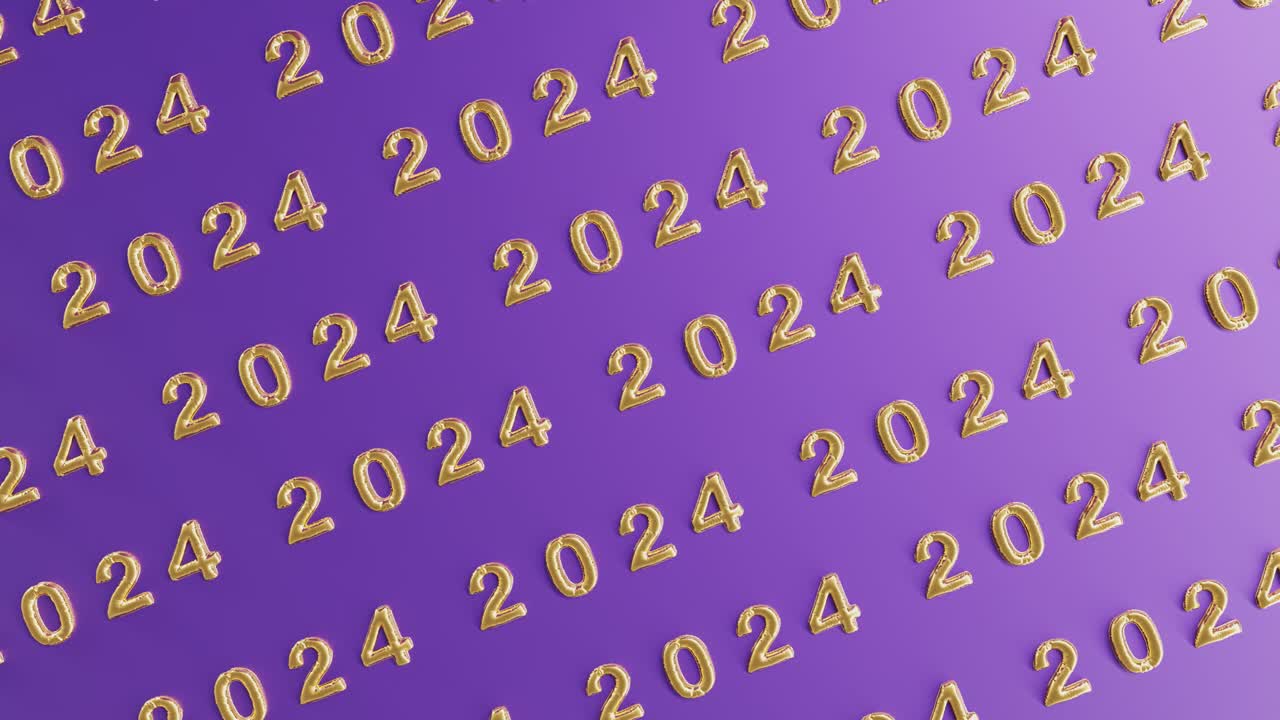 dorado 2024: una repetición brillante sobre fondo violeta