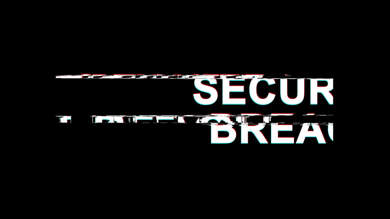 보안 침해 오류 효과 텍스트 디지털 tv 왜곡 4k 루프 애니메이션