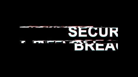 violación de seguridad efecto glitch texto distorsión de televisión digital animación en bucle 4k
