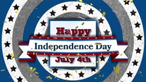 Confetti-falling-over-happy-Independence-day-text-over-stars-on-spinning-circles