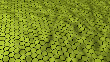 abstract shiny khaki green hexagonal geometry patterns with six sided polygon and with smooth wavy motion . abstract trendy background for business & technology, 4k high quality,3d animation, 3d render.