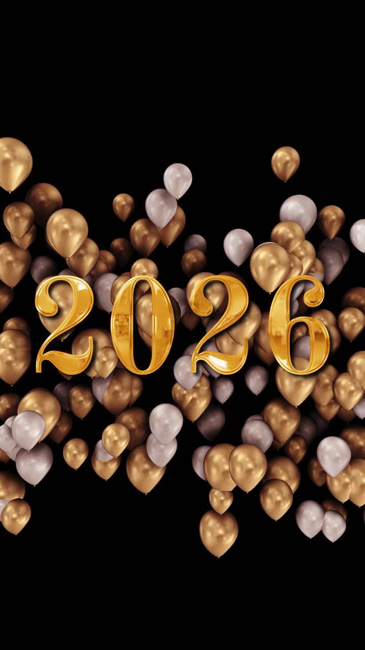 Animación de cuenta atrás con fuegos artificiales y chispas para un feliz año nuevo 2026. La cuenta atrás empieza en 10 segundos