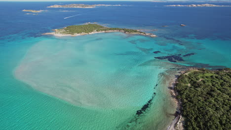 aerial view of corsica island in the ocean