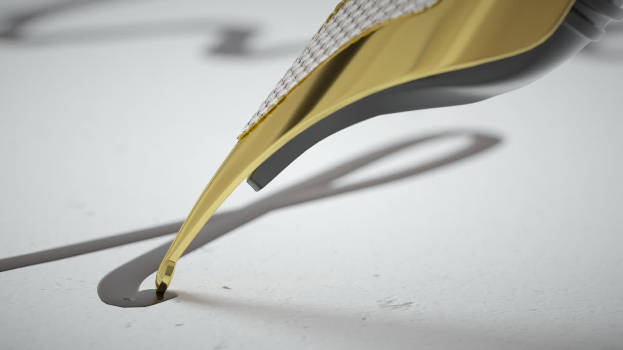 la pluma de tinta escribe versos en el papel de cerca