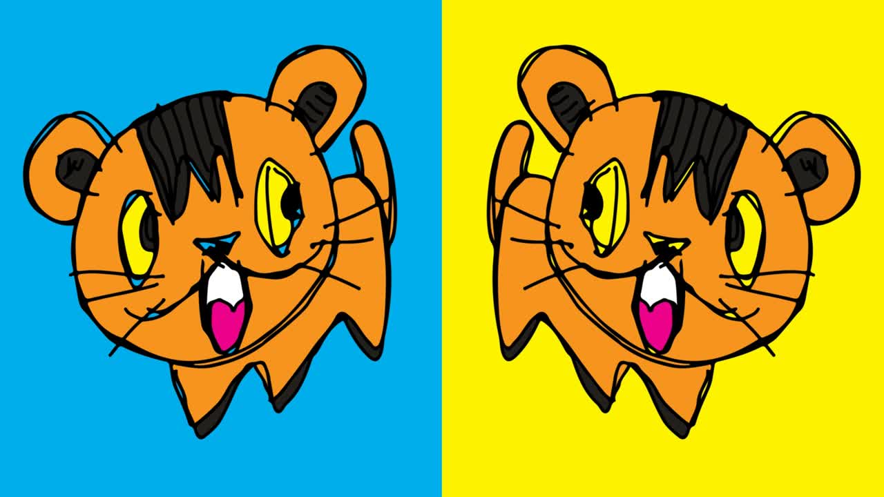 bambini che disegnano pop art sullo sfondo senza cuciture con il tema del gatto