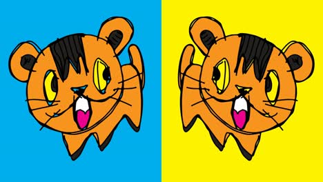 niños dibujando arte pop fondo sin costuras con tema de gato