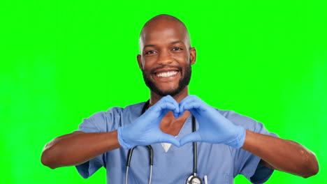 Heart-hand,-black-man-face