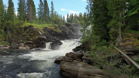 ristafallet waterfall in the western part of jamtland is listed as one of the most beautiful waterfalls in sweden.