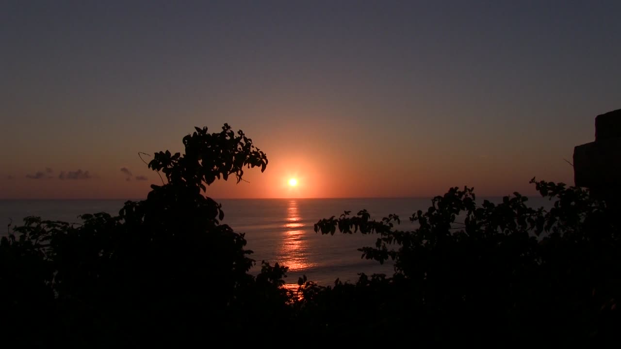 Astonishing sunset on a clear day in Asia Bali