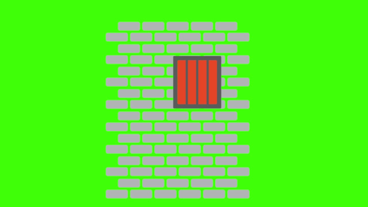 green screen , safety offense icon , prison