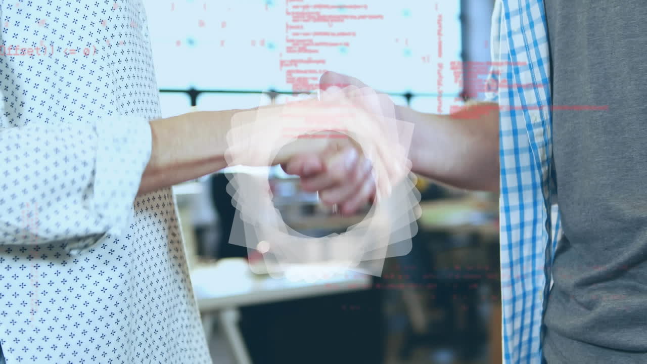 animación del globo y procesamiento de datos sobre el apretón de manos