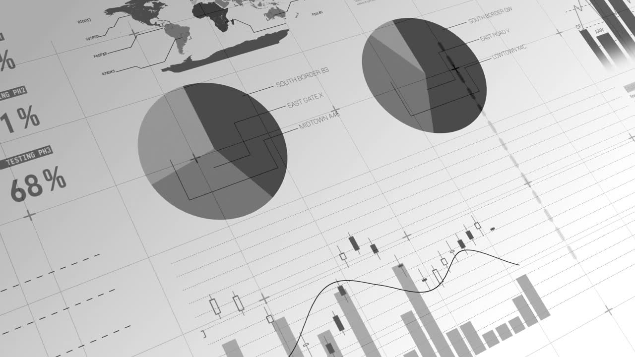 compuesto digital de gráficos financieros 4k