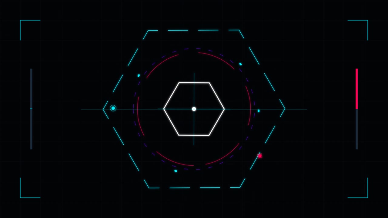 Futuristic Digital Hexagon Interface HUD Animation
