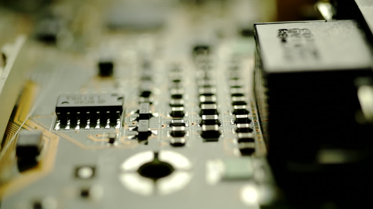 componentes soldados en la superficie de la placa de circuito impreso