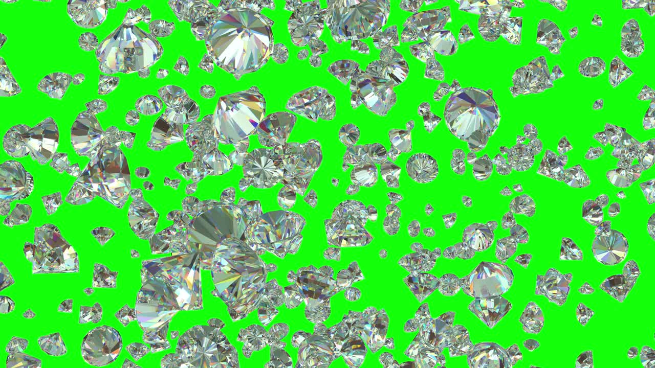 낙하하는 럭셔리 다이아몬드 루프 가능한 배경 크로마 키 4k