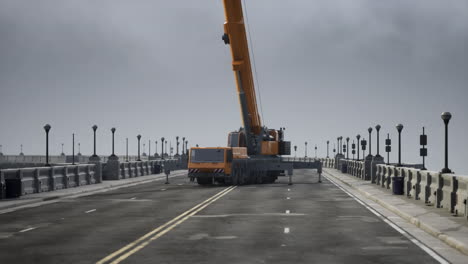 crane on a bridge