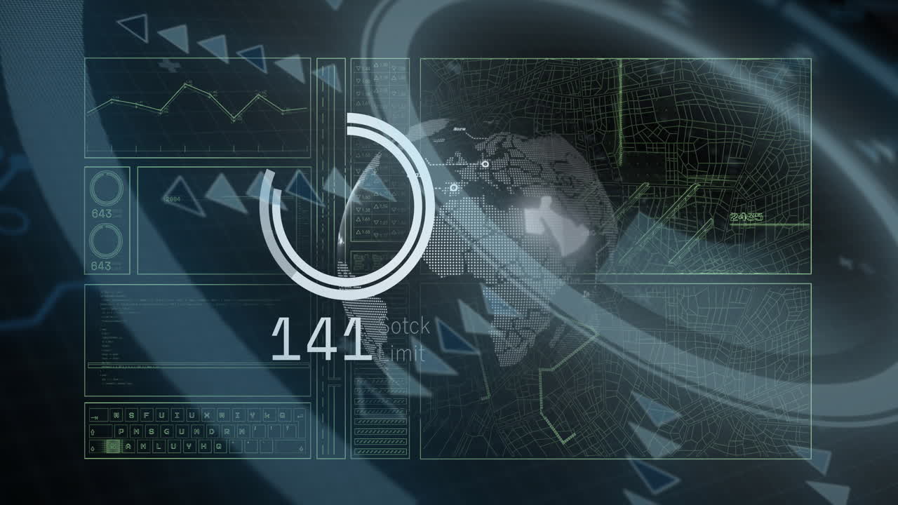 animación del procesamiento de datos digitales sobre un fondo negro