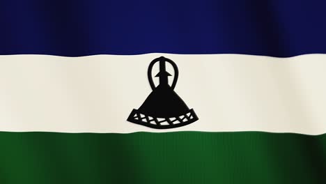 lesotho flag waving animation. full screen. symbol of the country
