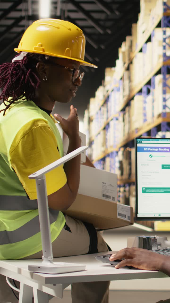 Vertical Video Warehouse operations team managing incoming shipment of merchandise