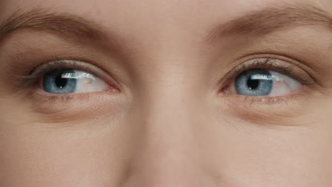 beautiful macro eyes blinking looking happy emotion close up