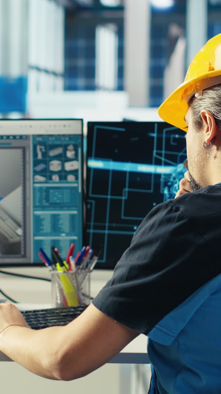 Vertical Video Photovoltaics Factory Worker Uses Ai Tech To Maintain System Reliability