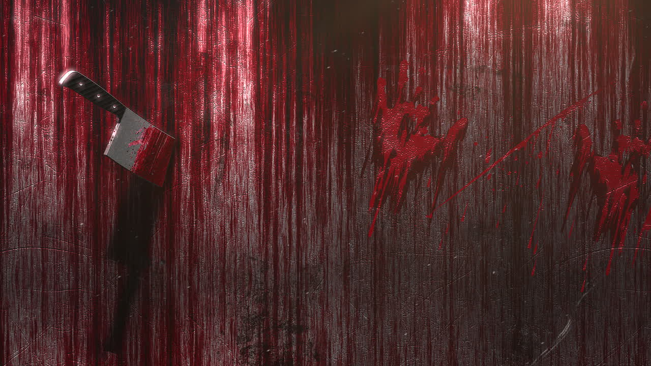 fondo de terror místico con sangre oscura y cuchillo