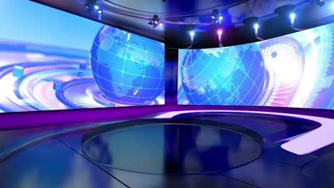 estudios de noticias set virtual video de stock