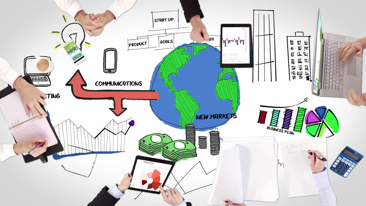 gente de negocios manos trabajando