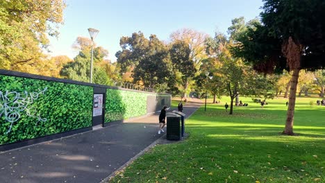 un camino tranquilo en un parque en melbourne, australia