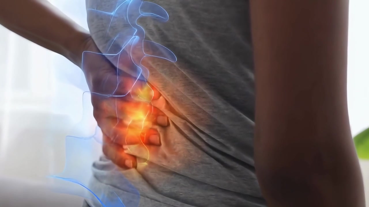 Animación digital que ilustra el dolor de espalda y el proceso de curación