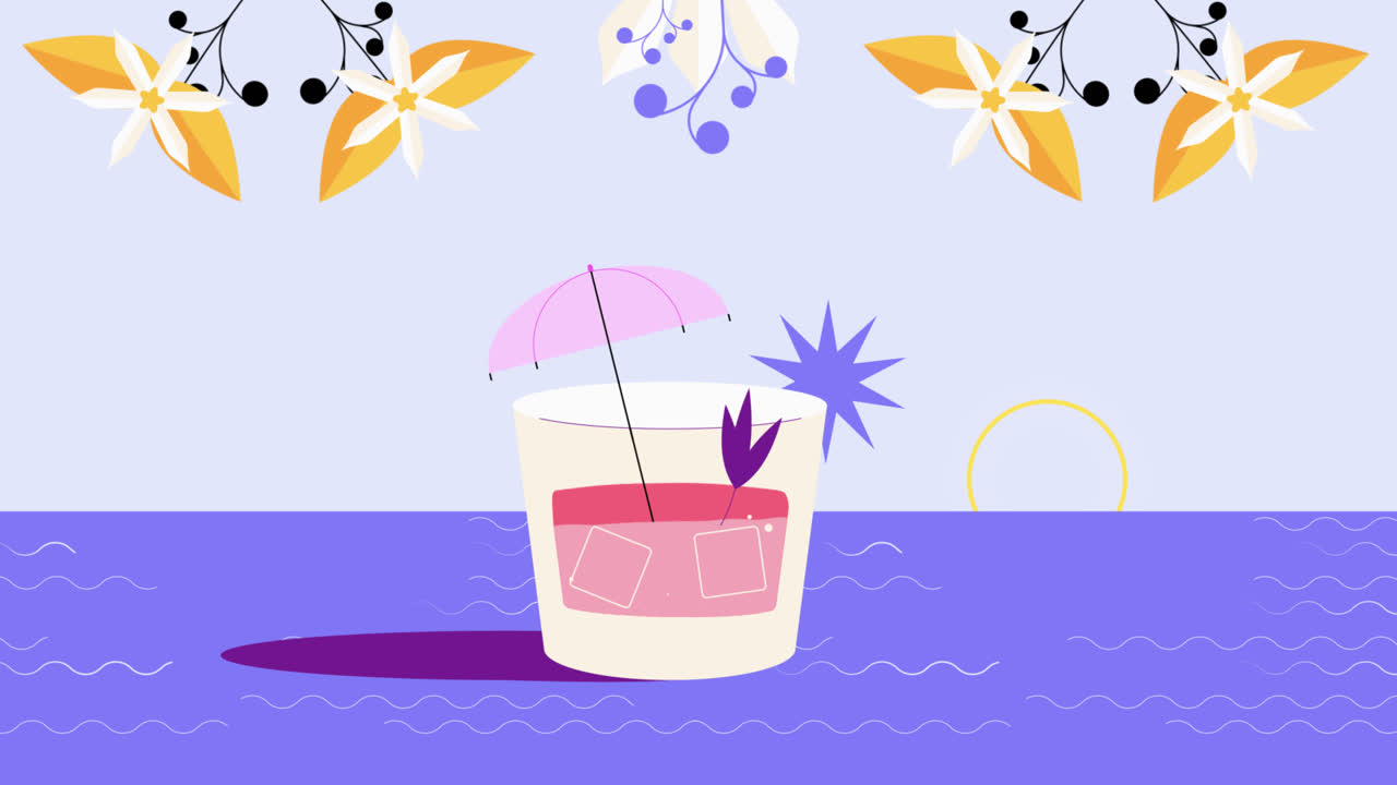 평평한 디자인의 모션 그래픽 사이더 일러스트레이션