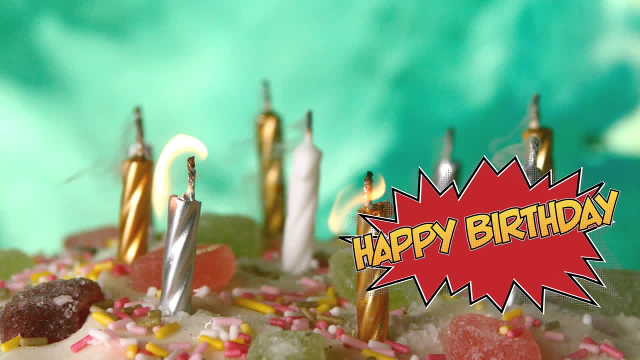 연설 거품에 쓴 생일 축하