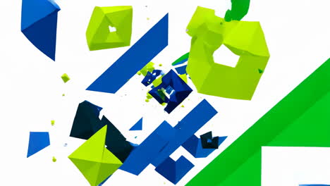 formas geométricas abstractas en azul y verde