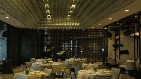 panning shot of an elegant interior of a restaurant