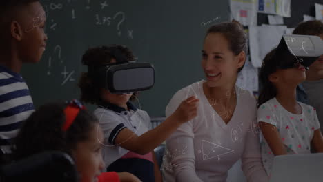 animation of mathematical equations over schoolchildren using vr headsets