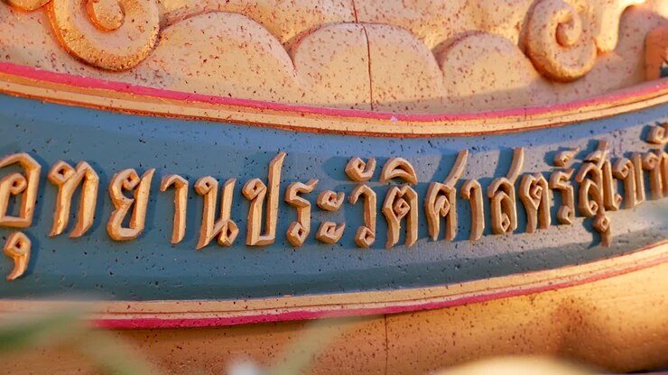 BUDDHISMO ANTICO DI SUKHOTHAI AL PARCO STORICO DI SUKHOTHAI, PROVINCIA DI SUKHOTHAI, THAILANDIA. RIPRESO CON PANASONIC LUMIX GH5, PANASONIC 12-35 F2.