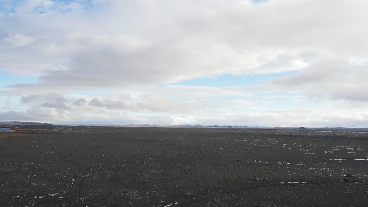 Flyning on Moon and Mars looking area on Iceland
