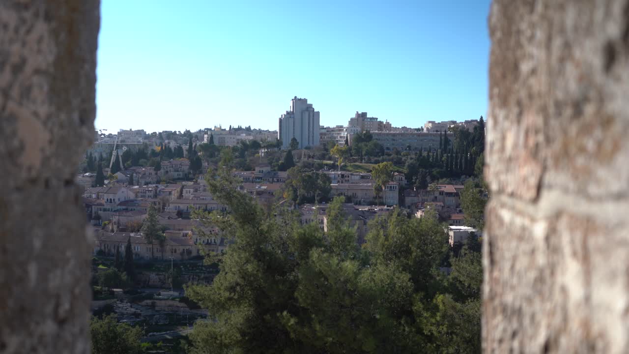 vista di jersalem dalla finestra dei bastioni